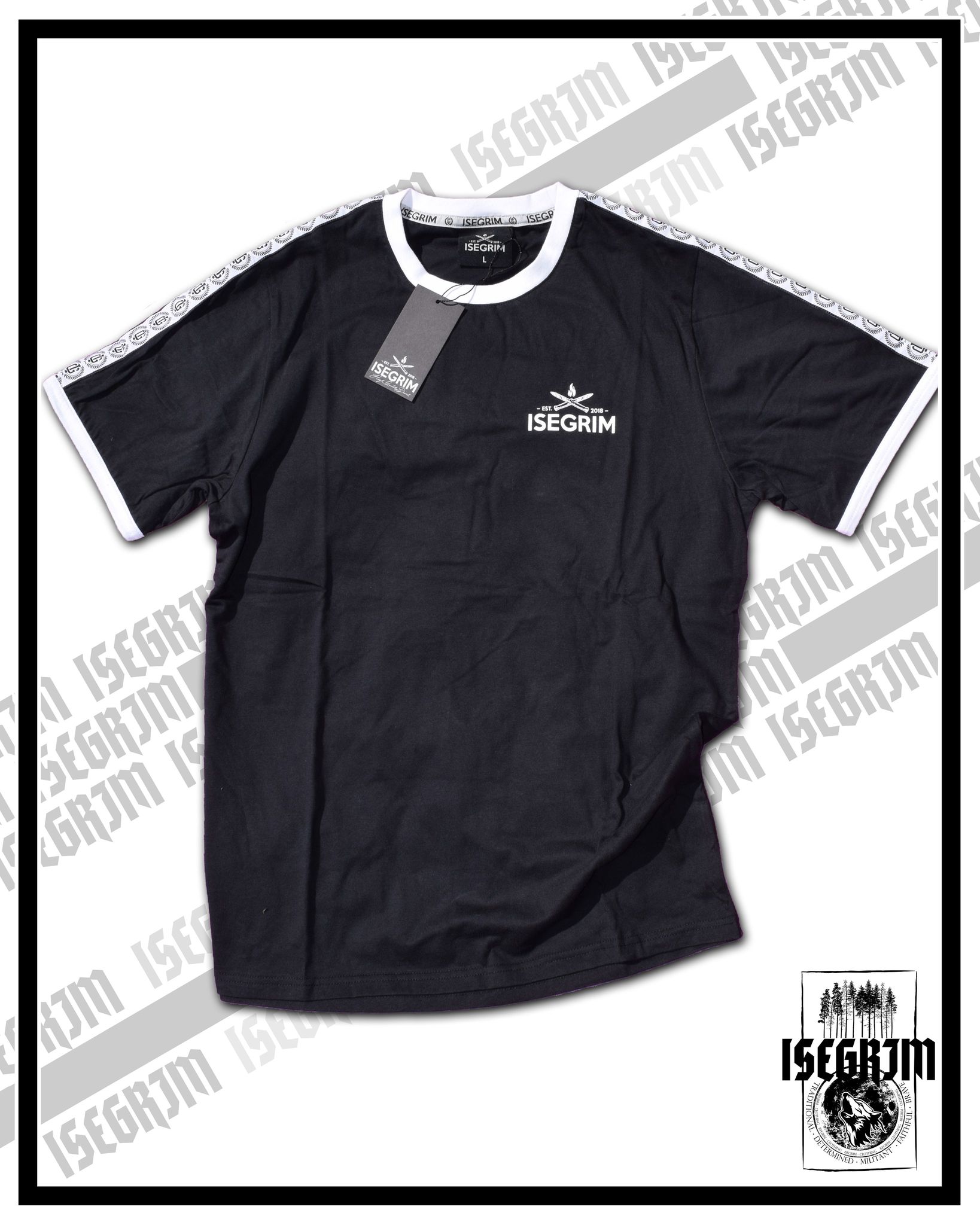 ISEGRIM Herren - T-Shirt Tape